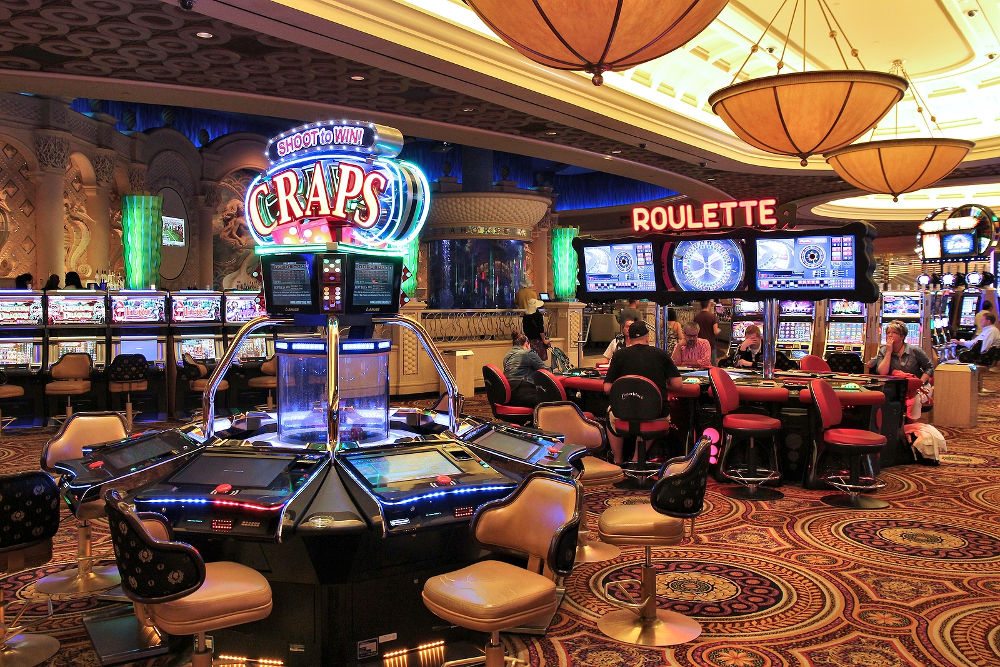 People visit Caesar's Palace casino resort in Las Vegas. 