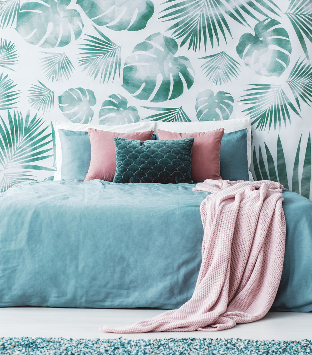 bedroom plant wallpaper
