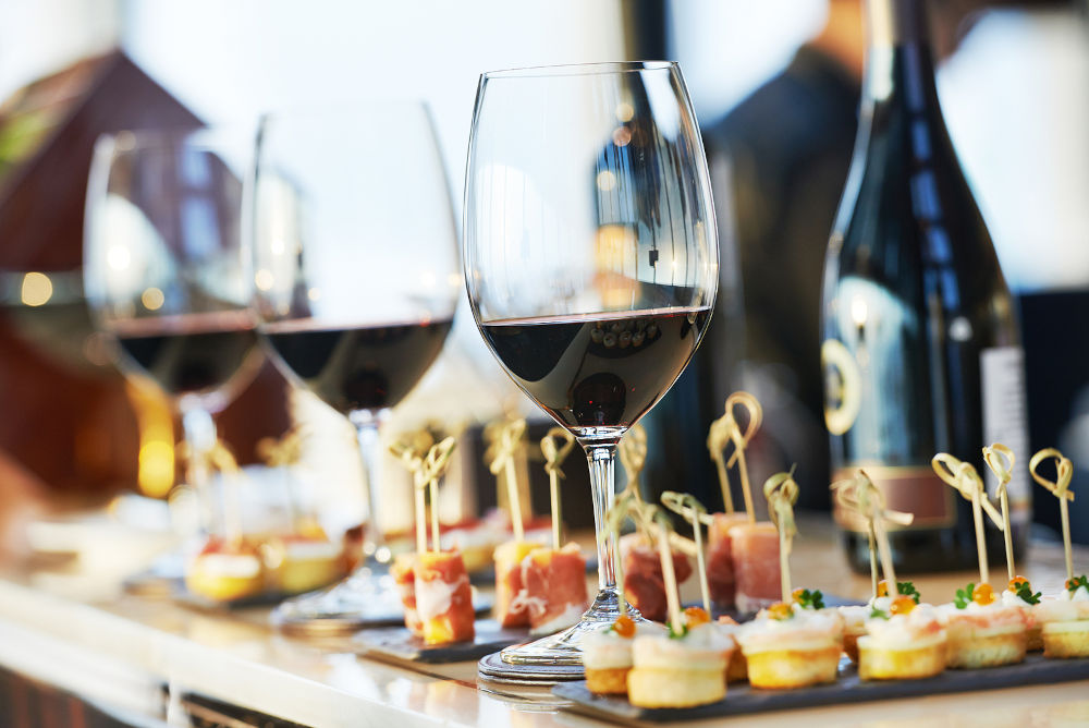 wine and canapes