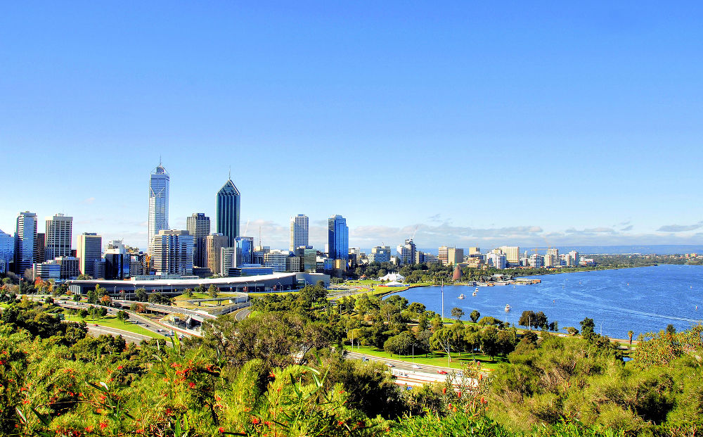 The city of Perth view from Kings Park ..Western Australia