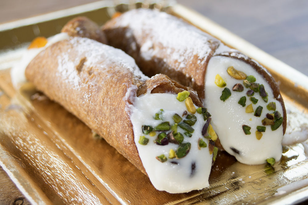 sicilian cannoli a typical dessert of Sicily with ricotta and sugar