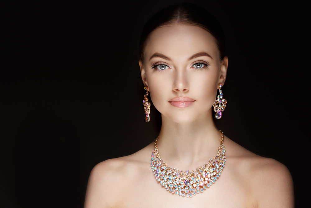 beautiful necklace and earrings set