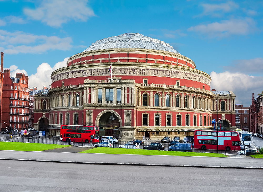 Royal Albert Hall building in London, United Kingdom - April 2019
